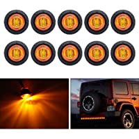 Bkinsety 10piezas Luz indicadora de marcador redonda de 3-4&quot-LED frontal y lateral trasera Luz de marcador de bala…